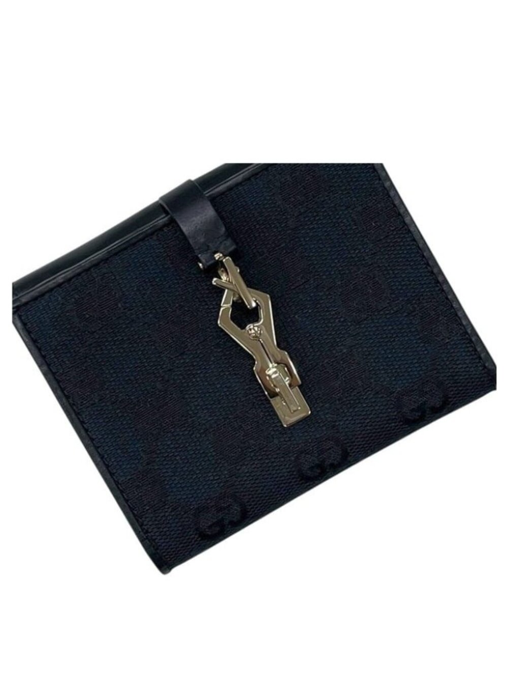 Gucci Bifold Wallet Jackie 035 Canvas Leather Black